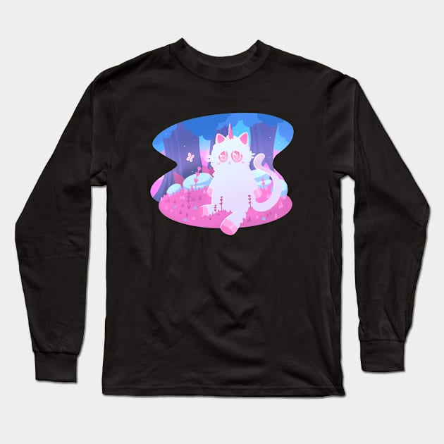 Caticorn! Long Sleeve T-Shirt by silly cattos